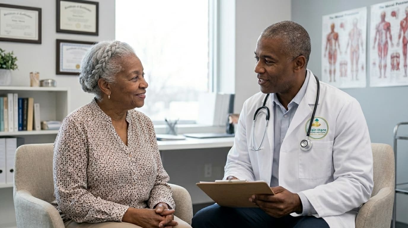 Doctor with patient